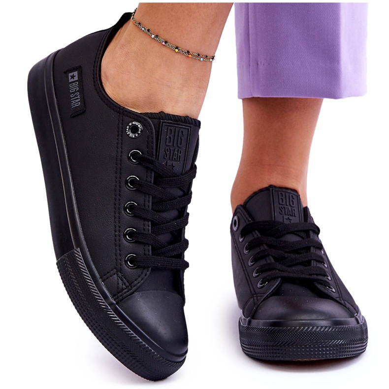 Pantofi de damă din piele Big Star KK274011 Negri negru