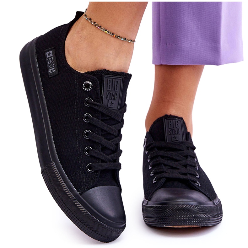 Pantofi de damă cu materiale reduse Big Star KK274009 Negri negru
