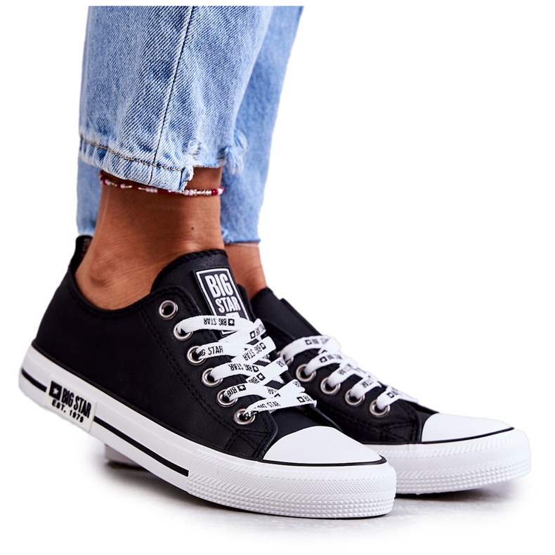 Pantofi de damă din piele Big Star KK274096 Negri negru