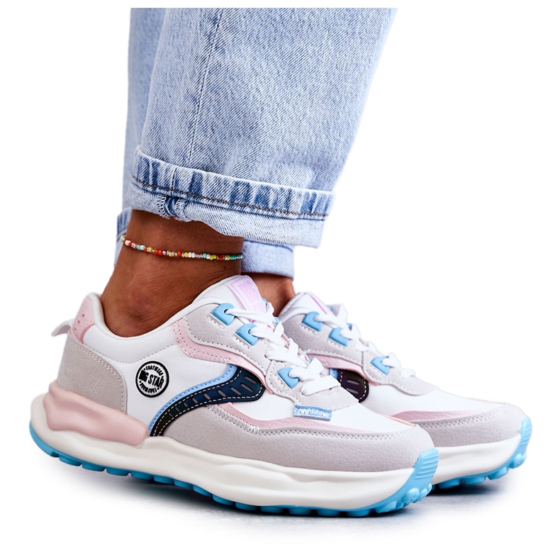 Adidasi sport dama Big Star KK274097 Alb-Roz gri