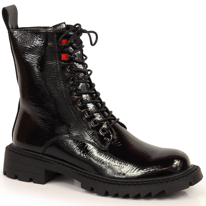 S.Barski Cizme izolate din piele lacuita neagra de S. Barski negru S.Barski Cizme izolate din piele lacuita neagra de S. Barski negru