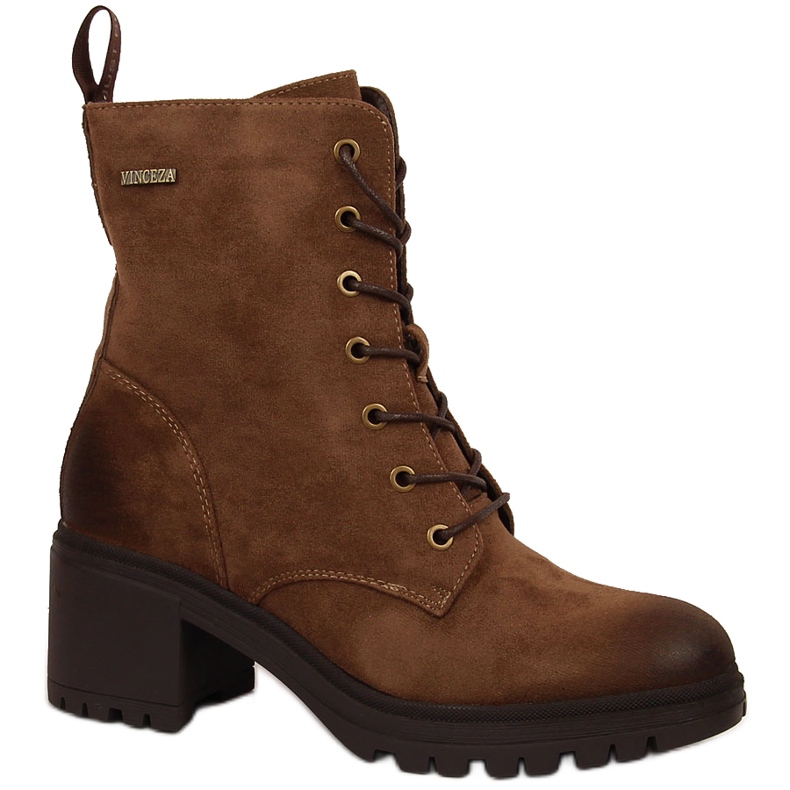 Cizme maro Vinceza din piele intoarsa pe post