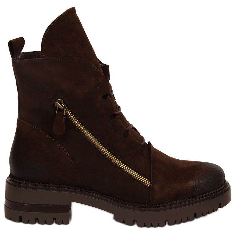 Cizme de damă maro cu fermoar, Potocki