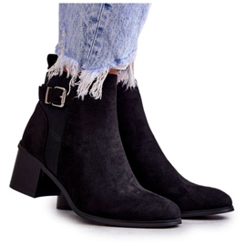 PS1 Cizme negre din piele intoarsa pe un post Black Vannes negru