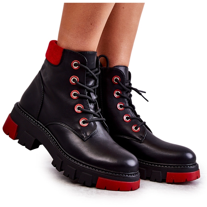 PG1 Cizme din piele muncitori pe fermoar Messa negru