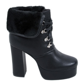 PA1 Botine cu platformă Evelyn Black negru
