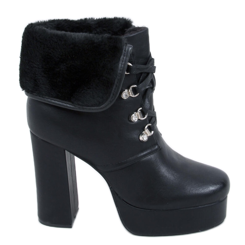 PA1 Botine cu platformă Evelyn Black negru