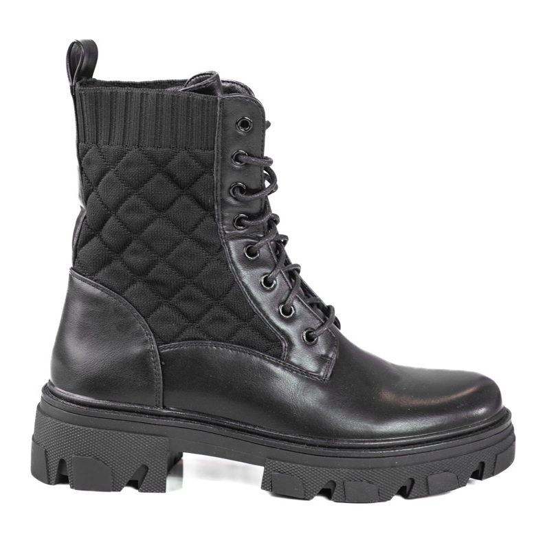 Genți negre matlasate cu șireturi Shelovet negru