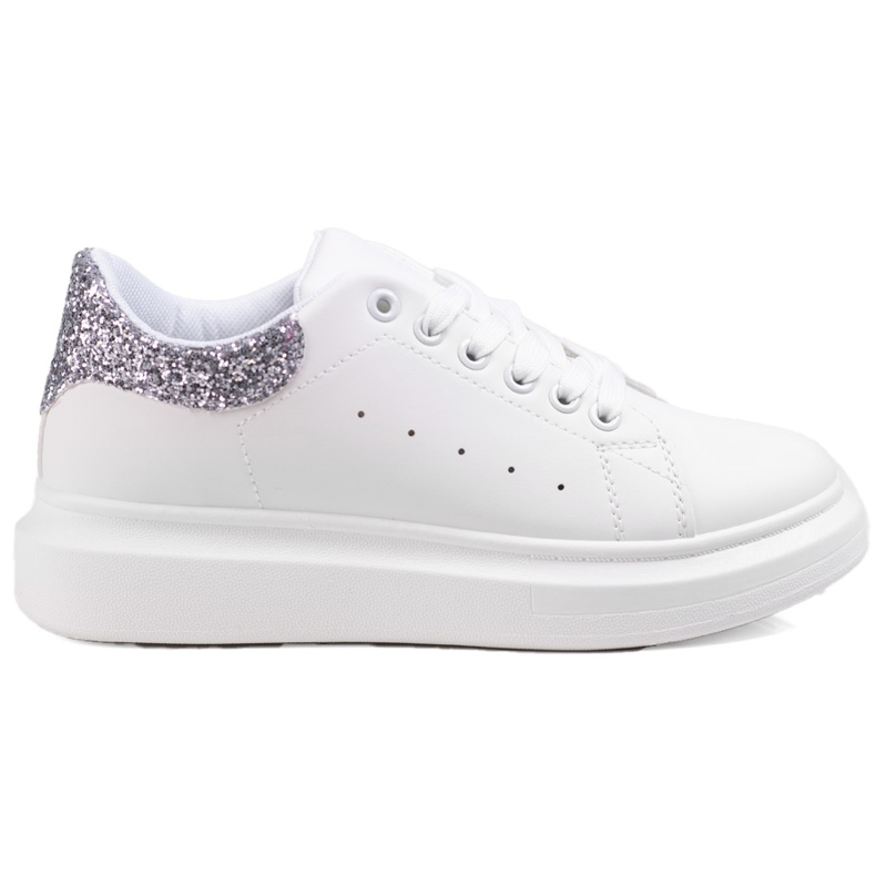 Tenisi de damă Shelovet albi pe platformă albă