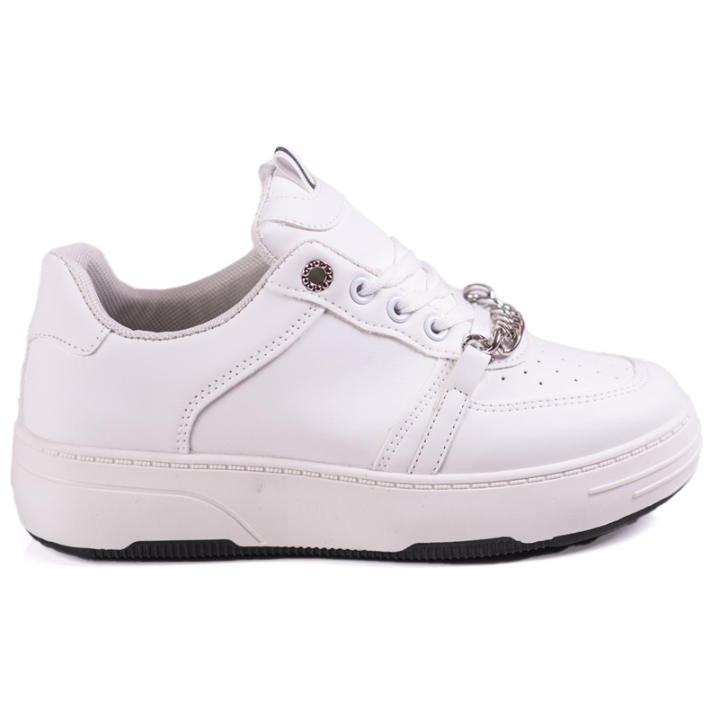 Adidași albi de damă pe platformă cu lanț Shelovet