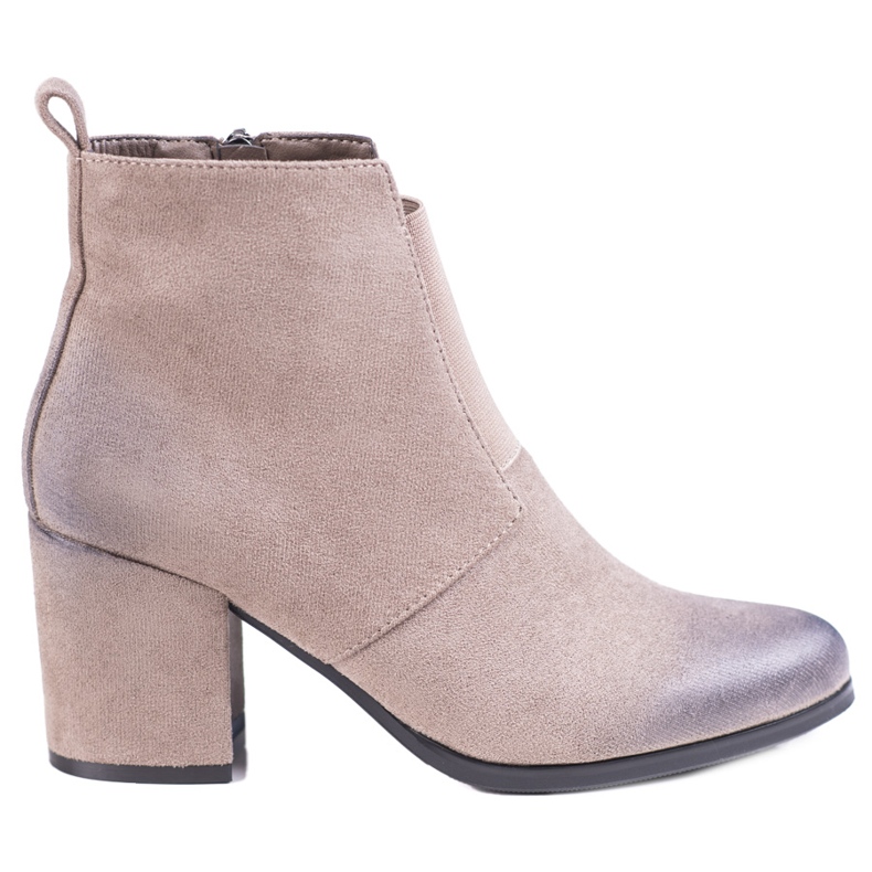 Botine de damă bej cu elastic Shelovet Botine de damă bej cu elastic Shelovet