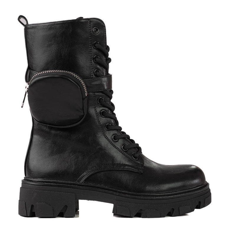 Genți de damă negre cu buzunar negru Genți de damă negre cu buzunar negru