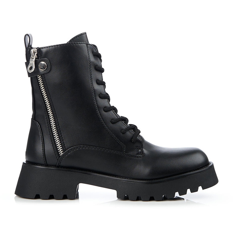 Lucrători negre pentru femei, cu fermoar Shelovet decorativ negru