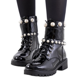 Cizme negre cu perle Bredon negru Cizme negre cu perle Bredon negru
