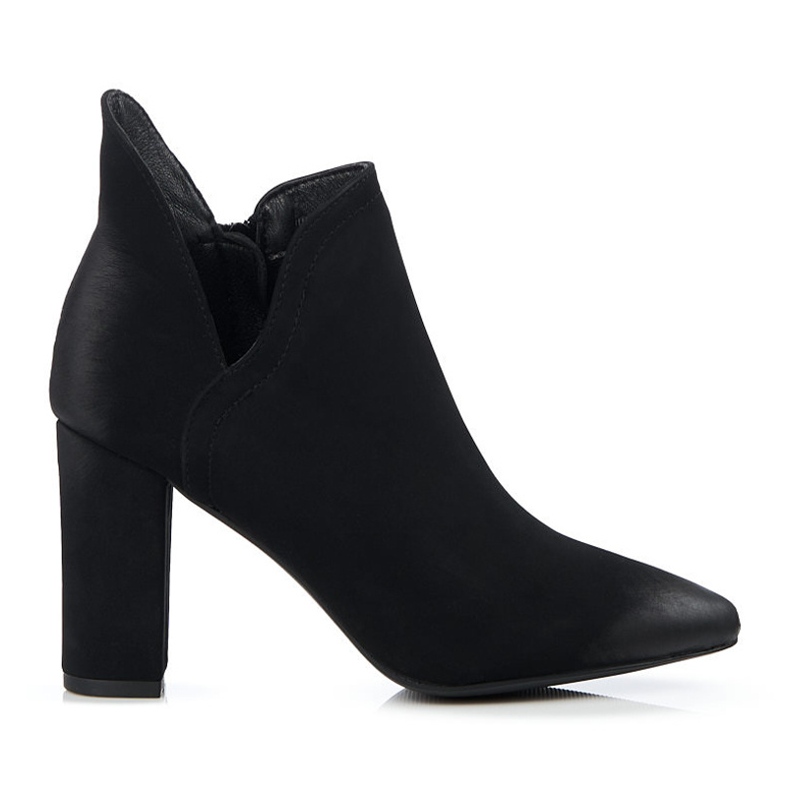 Cizme negre de damă cu croială Shelovet pe stâlp înalt negru