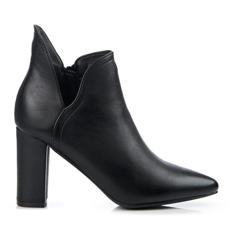 Cizme de damă cu croială Shelovet pe stâlp înalt negru