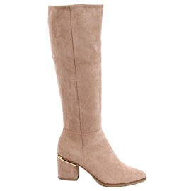 Cizme cu toc înalt Heather L.KHAKI bej kaki Cizme cu toc înalt Heather L.KHAKI bej kaki
