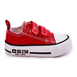Pantofi De Pânză Copii Cu Velcro Big Star KK374082 Roșu roşu