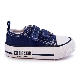 Pantofi Material Copii Cu Velcro Big Star KK374075 Bleumarin albastru