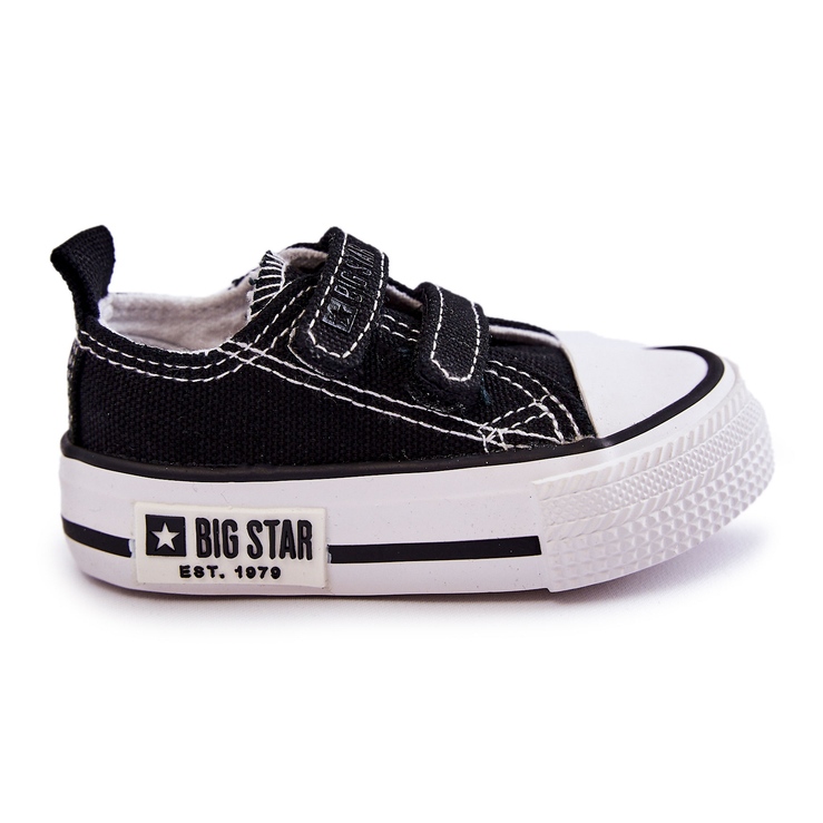 Pantofi De Pânză Copii Cu Velcro Big Star KK374074 Negru-Alb