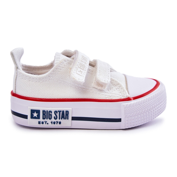 Pantofi De Pânză Copii Cu Velcro Big Star KK374079 Alb Pantofi De Pânză Copii Cu Velcro Big Star KK374079 Alb
