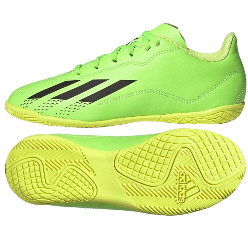 Adidas X Speedportal.4 In Jr GW8505 ghete de fotbal verde verde Adidas X Speedportal.4 In Jr GW8505 ghete de fotbal verde verde