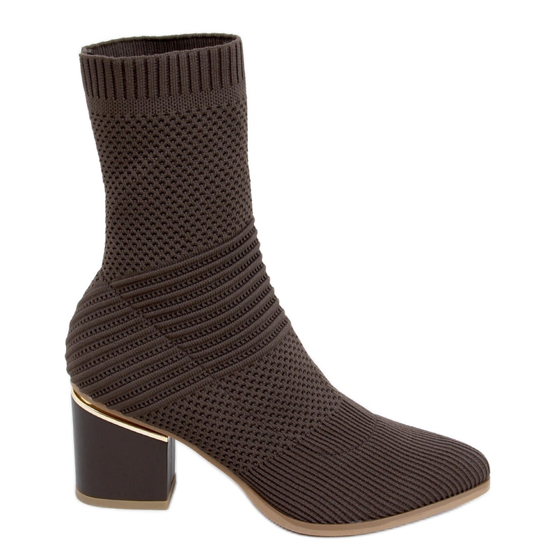 Cizme șosete cu toc înalt Tiara maro Cizme șosete cu toc înalt Tiara maro