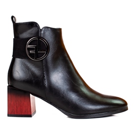 W. Potocki Cizme clasice de damă pe un stâlp Potocki joasă negru W. Potocki Cizme clasice de damă pe un stâlp Potocki joasă negru