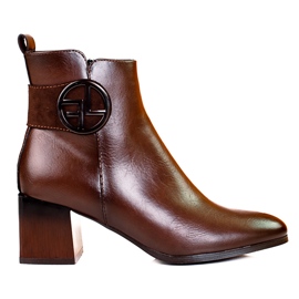 W. Potocki Cizme clasice de damă pe un stâlp Potocki joasă maro W. Potocki Cizme clasice de damă pe un stâlp Potocki joasă maro