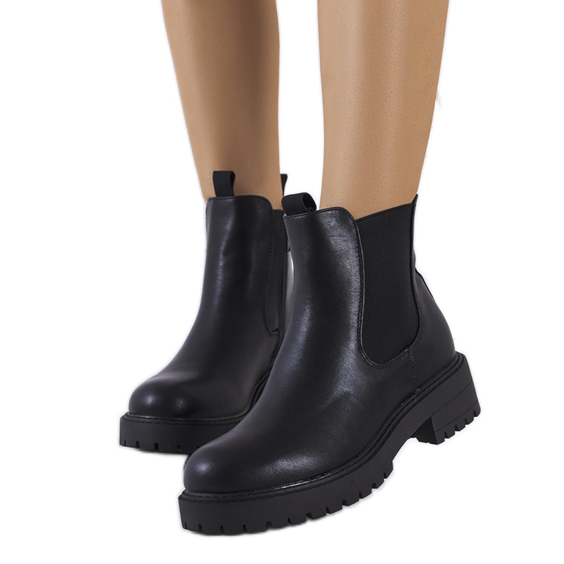 Cizme negre din piele ecologica de la Ecrin negru Cizme negre din piele ecologica de la Ecrin negru