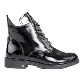 W. Potocki Cizme de dama Potocki elegante lacuite cu siret negru W. Potocki Cizme de dama Potocki elegante lacuite cu siret negru