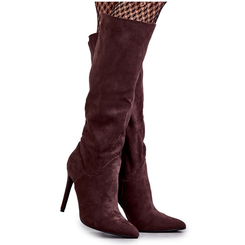 WS1 Cizme clasice din piele intoarsa maro pe o Ameya maro