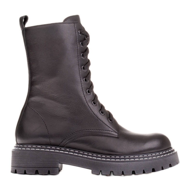 Marco Shoes Cizme cu șireturi cu tivită inferioară negru Marco Shoes Cizme cu șireturi cu tivită inferioară negru