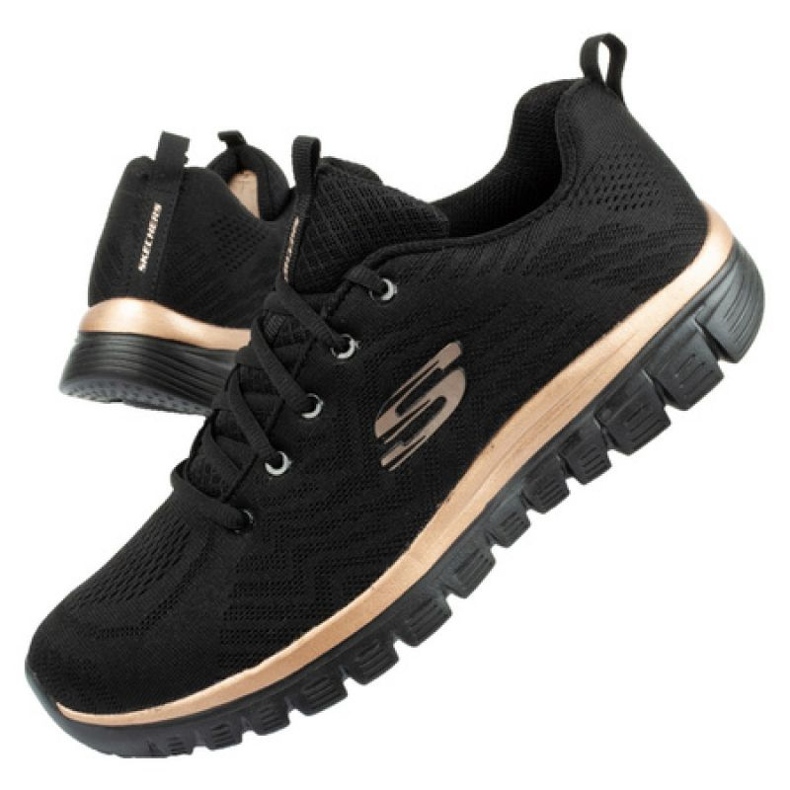 Pantofi sport Skechers Get Connected W 12615-BKRG negru de aur