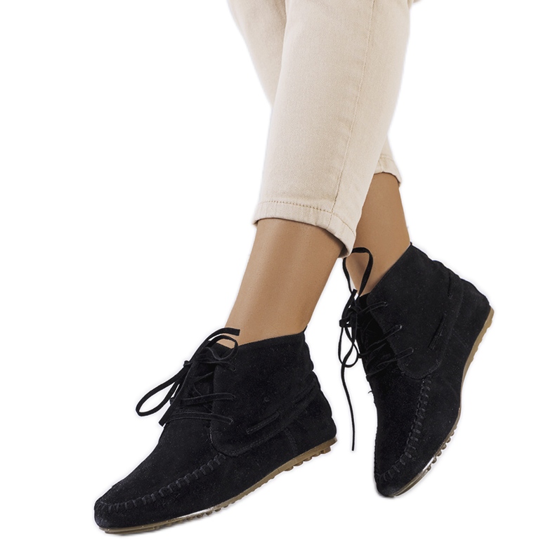 Cizme negre Lalo din piele intoarsa ecologica negru Cizme negre Lalo din piele intoarsa ecologica negru