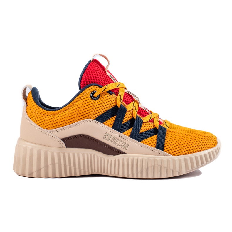 Tenisi Big Star de damă KK274061 bej maro roșu galben