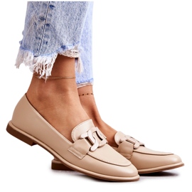 FB2 Mocasini de dama din piele cu decor Kerrie bej FB2 Mocasini de dama din piele cu decor Kerrie bej