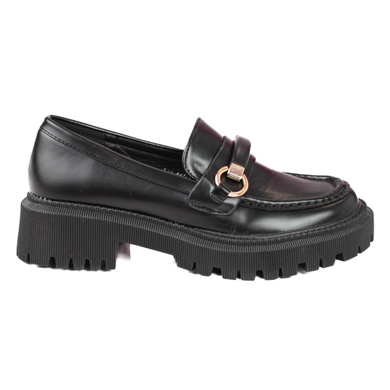 Mocasini de dama Black Shelovet din piele ecologica negru