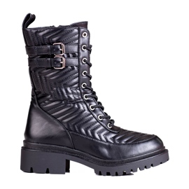 Muncitoare pentru femei cu matlasare Shelovet elegantă negru Muncitoare pentru femei cu matlasare Shelovet elegantă negru