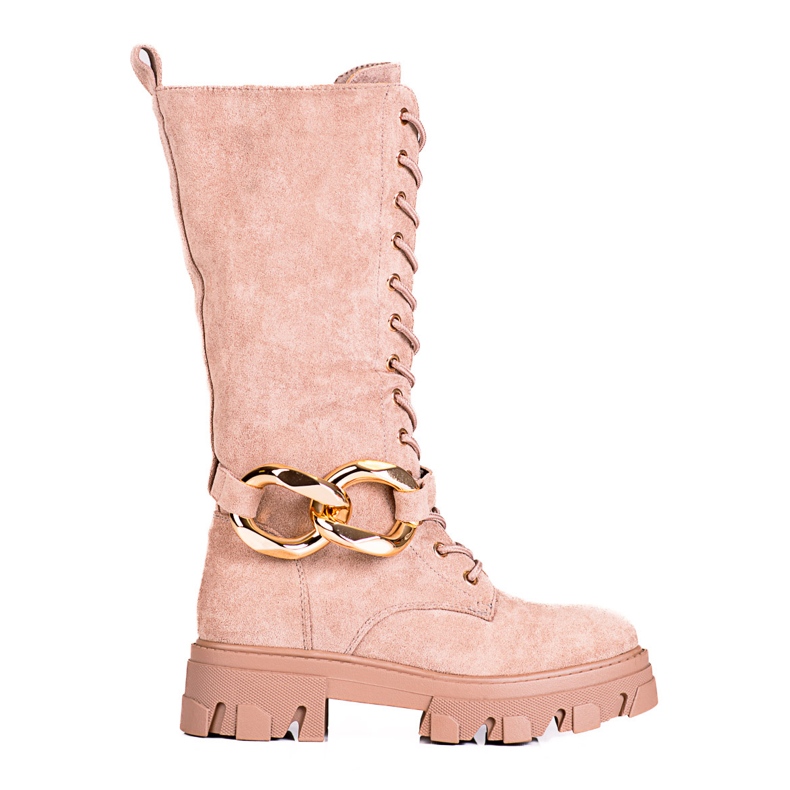 Cizme din piele intoarsa cu siret pentru femei Cizme maro Shelovet Cizme din piele intoarsa cu siret pentru femei Cizme maro Shelovet