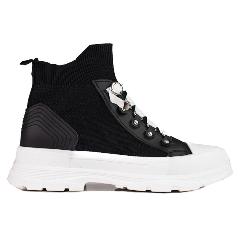 Adidași negri de damă cu o parte superioară Shelovet înaltă negru