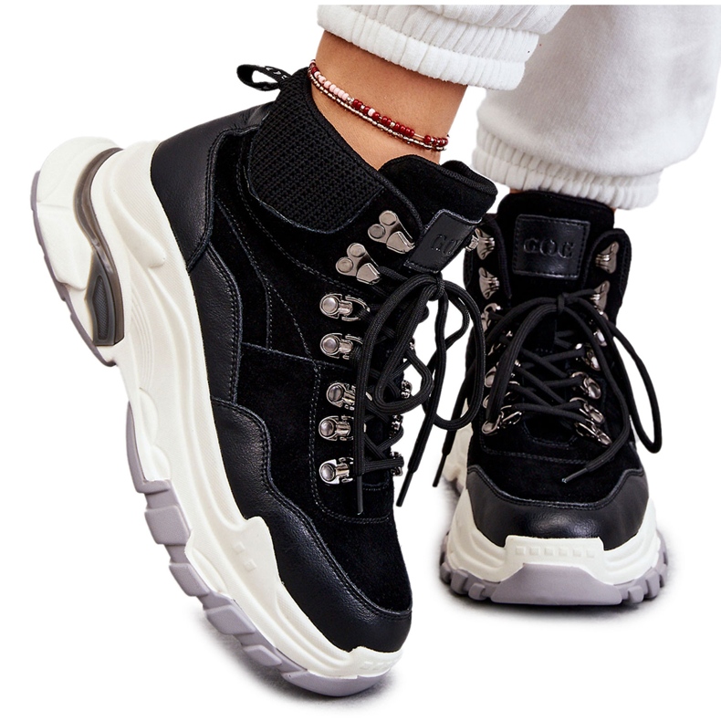 Pantofi sport înalți pentru femei GOE KK2N4098 Negri negru