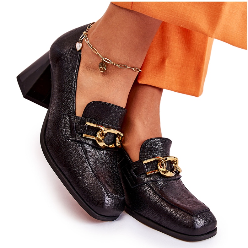 Pompi Piele Cu Lant Laura Messi 2515 Negru