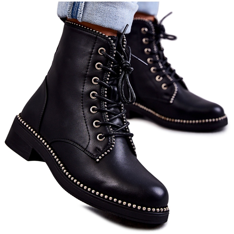 PG1 Cizme Damă Cu Știfturi Negru Rostill