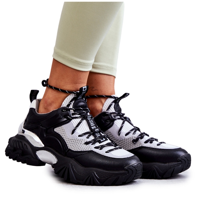 Pantofi sport de damă cu sistem de spumă cu memorie Big Star KK274053 negru-gri