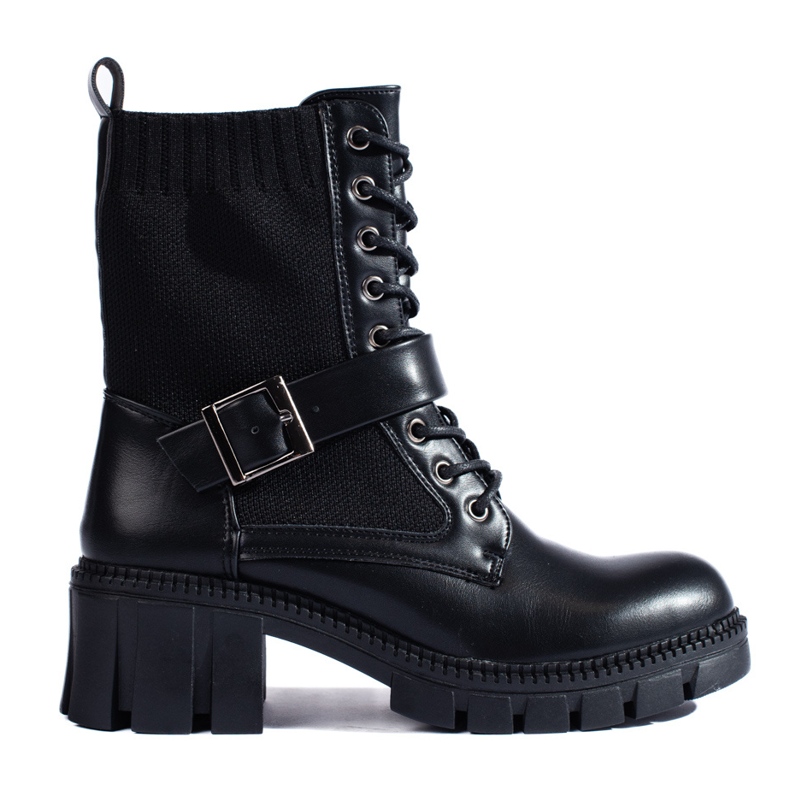 Genți de damă Shelovet cu șireturi, cu partea superioară flexibilă negru