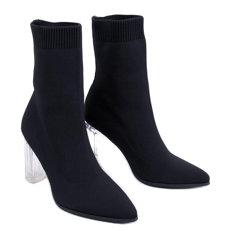 Botine cu toc înalt Carolyn Black negru