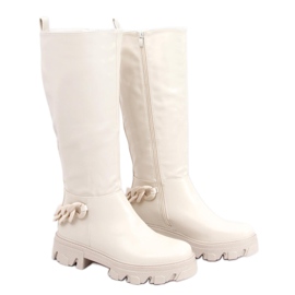 Cizme de călărie de la Haylie Beige bej Cizme de călărie de la Haylie Beige bej