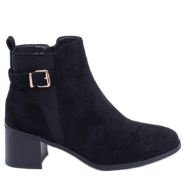 Cizme cu toc înalt din Cyndi Black Suede negru Cizme cu toc înalt din Cyndi Black Suede negru