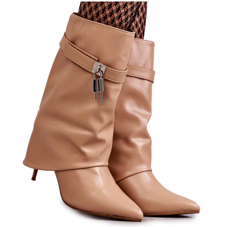 Cizme Slip-On Piele Bej Steffi